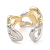 Brass Triangle Open Cuff Ring for Women RJEW-C102-14GP-3