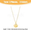 FIBLOOM 2Pcs 2 Colors Titanium Steel Shell Shape Locket Pendant Necklaces Set NJEW-FI0001-28-2