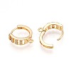 Brass Micro Pave Cubic Zirconia Hoop Earring Finding KK-N261-28G-2