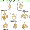 60Pcs 6 Styles Alloy Pendants FIND-SC0022-59-2