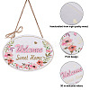 Crafans 2Pcs 2 Style MDF Wooden Hanging Plate Wall Decorations HJEW-CF0001-04-10