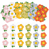 60Pcs 6 Colors Crochet Flower Appliques DIY-FG0004-49-1