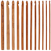 24Pcs Carbonized Bamboo Knitting Needles TOOL-CL0001-10-8