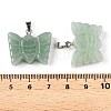 Natural Green Aventurine Carved Butterfly Pendants G-N342-01E-4