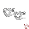 Rhodium Plated 925 Sterling Silver Rhinestone Stud Earrings AD7648-1-1