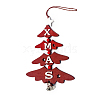 Christmas Tree with Word XMAS Creative Wooden Bell Door Hanging Decorations LETT-PW0002-64B-1