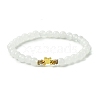 Natural White Jade Beads Stretch Bracelets for Women Men BJEW-JB11348-01-2