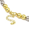 Rack Plating Brass Round & Heart Beaded Necklaces for Women NJEW-C059-20G-3