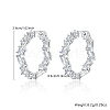 Anti-Tarnish Rhodium Plated 925 Sterling Silver Micro Pave Cubic Zirconia Hoop Earrings CK5143-2-3