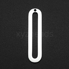 Tarnish Resistant 201 Stainless Steel Open Back Bezel Pendants STAS-R111-LA080