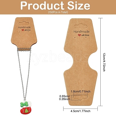 150Pcs Cardboard Fold Over Paper Display Hanging Cards CDIS-YW0001-22-1