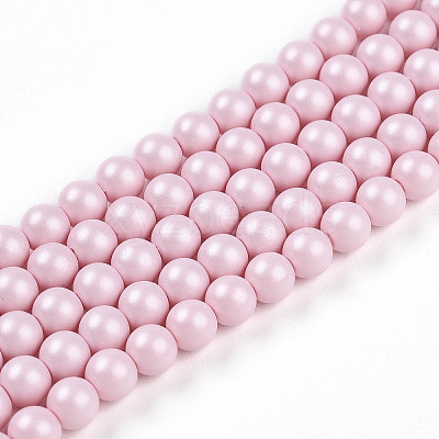 Baking Paint Pearlized Glass Pearl Bead Strands HY-N002-4mm-B04-1