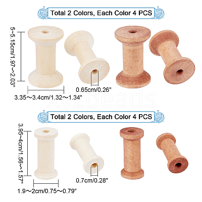 16Pcs 4 Style Wooden Empty Spools for Wire WOOD-PH0002-17-1