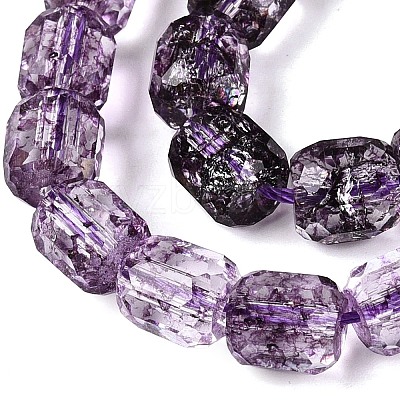 Transparent Crackle Glass Beads Strands GLAA-Q108-04A-06-1