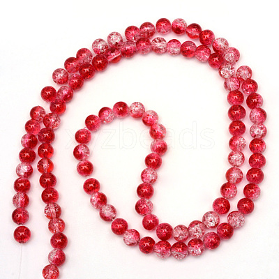 Baking Paint Crackle Glass Beads Strands X-CCG-S001-6mm-15-1
