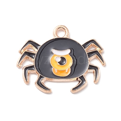 Halloween Alloy Enamel Pendants ENAM-P248-01G-E-1