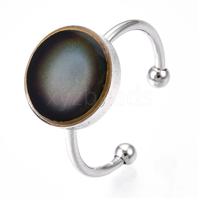 Flat Round Mood Ring RJEW-T025-01P-1
