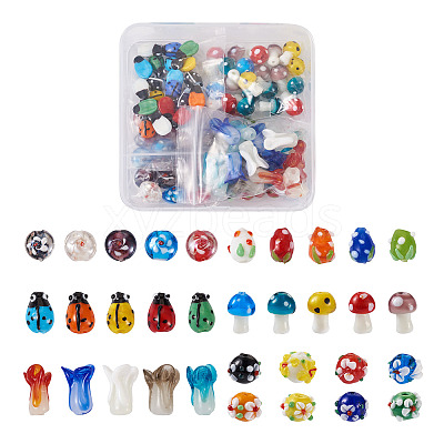116Pcs Handmade Lampwork Beads LAMP-CD0001-10-1