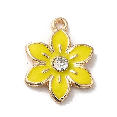 Flower Alloy Enamel Pendants ENAM-A007-06KCG-04-1