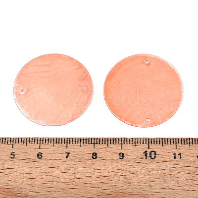 Spray Painted Natural Capiz Shell Disc Links Connector Charms SSHEL-T017-32G-1