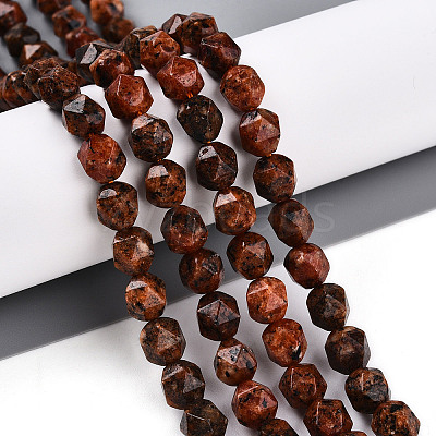 Dyed Natural Sesame Jasper Beads Strands G-T139-8mm-47L-1