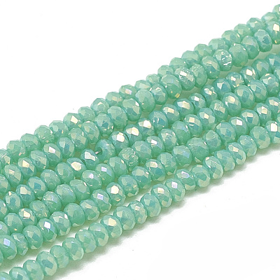 Electroplate Opaque Solid Color Glass Beads Strands X-EGLA-Q112-B05-1