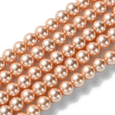 Eco-Friendly Dyed Glass Pearl Round Beads Strands HY-A002-6mm-RB057-1