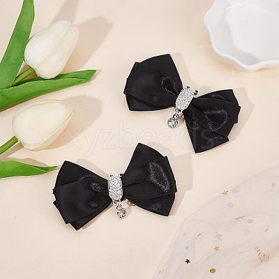 2Pcs Detachable Polyester Bowknot Shoe Decoration AJEW-FG0002-01B-1