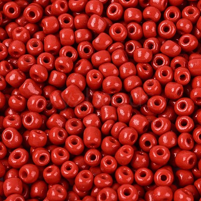 6/0 Baking Paint Glass Round Seed Beads SEED-S036-01C-15-1