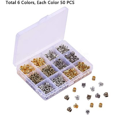 Tibetan Style Alloy Tube Bails TIBE-PH0005-07-NR-1