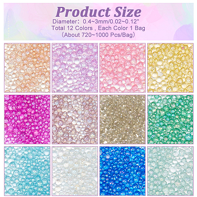 12 Bags 12 Colors Glass Beads GLAA-PH0002-53-1