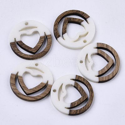 Resin & Walnut Wood Pendants RESI-N025-010A-B03-1