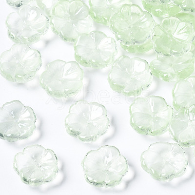 Transparent Spray Painted Imitation Jade Glass Beads GLAA-Q089-003-E003-1