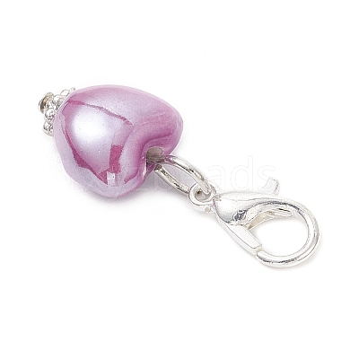Pearlized Handmade Porcelain Pendant Decorations HJEW-JM03942-02-1