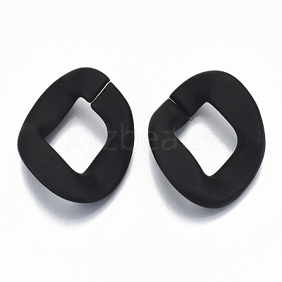 Opaque Spray Painted Acrylic Linking Rings OACR-S021-63A-C01-1