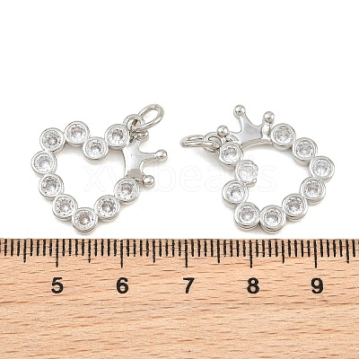 Brass Micro Pave Clear Cubic Zirconia Pendants CU-CBA3D67-05A-P-1