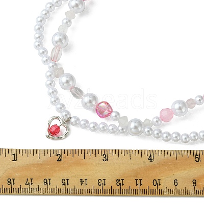 Alloy Heart Pendant Necklace NJEW-FZ00004-11-1