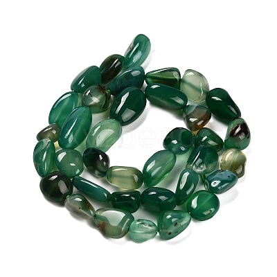 Natural Green Onyx Agate(Dyed & Heated) Beads Strands G-P568-C14-01-1