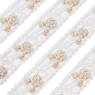 Flower Pattern Lace Embroidery Organza Trimming OCOR-FG0001-30-1