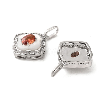 Brass Micro Pave Cubic Zirconia Pendants KK-P260-20P-1