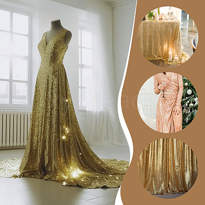Polyester with PET Glitter Powder Fabric AJEW-WH0314-706A-1