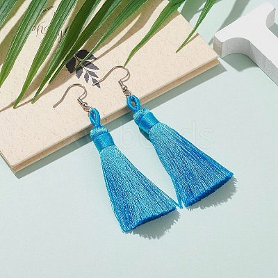 Polyester Tassel Earrings EJEW-JE04452-03-1