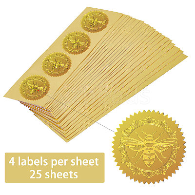 Self Adhesive Gold Foil Embossed Stickers DIY-WH0211-364-1