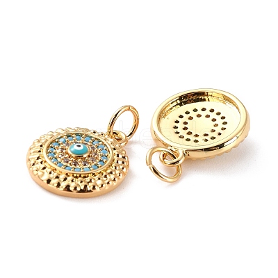 Brass Micro Pave Cubic Zirconia Pendants X-ZIRC-P092-010G-03-RS-1
