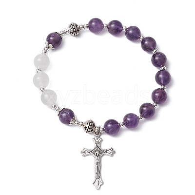 3Pcs Natural Mixed Gemstone Beaded Bracelets BJEW-TA00564-1