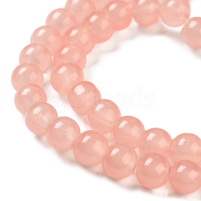 Baking Paint Imitation Jade Glass Round Bead Strands X1-DGLA-Q021-8mm-03-1