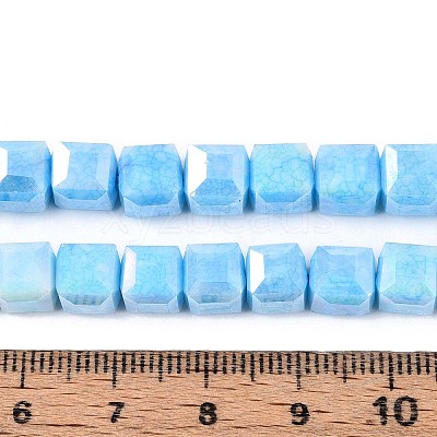 Anti-Tarnish Electroplate Glass Beads Strands GLAA-T025-8mm-10D-1