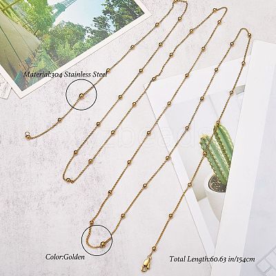 304 Stainless Steel Satellite Chain Necklaces for Women NJEW-SW00052-1