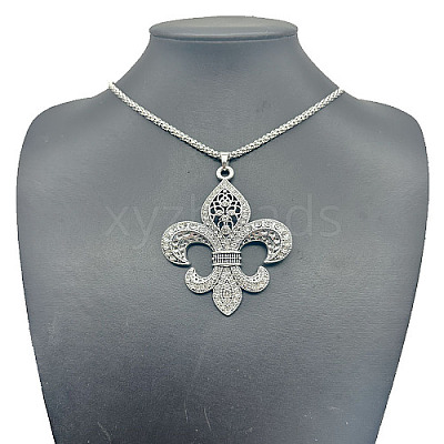 Tibetan Style Alloy Rhinestone Pendant Necklaces for Women Men RH2699-1-1