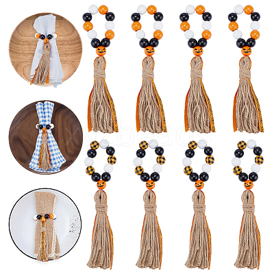 Wood Beaded Napkin Ring AJEW-PH01539-1